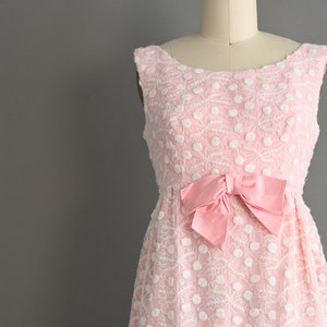 vintage 1960s Pink Embroidered Dress Size Small image 5