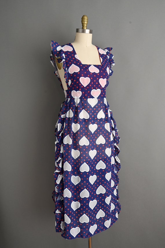 vintage 1960s Dress | Vintage Heart Print Ruffle … - image 5