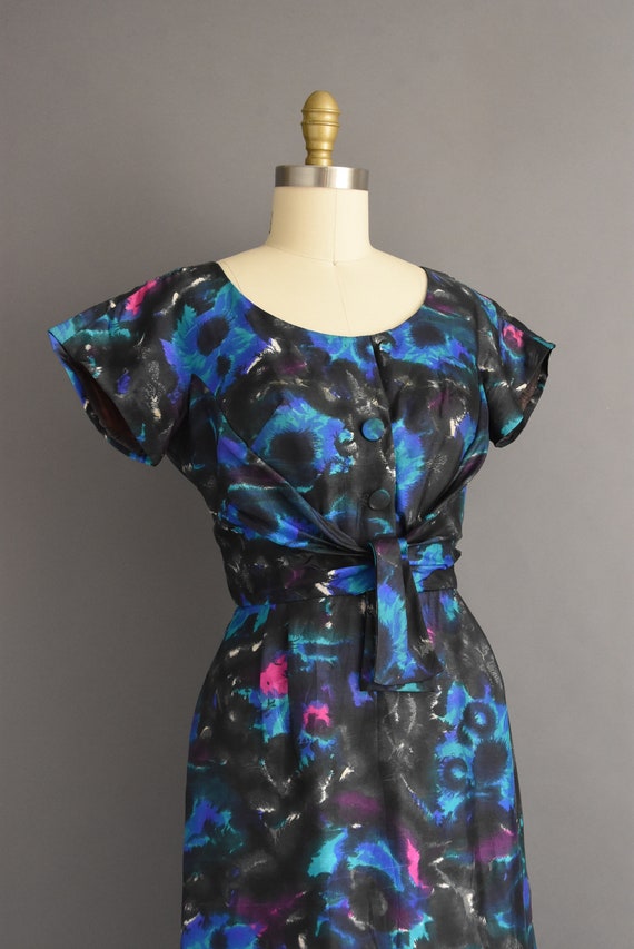 1950s vintage Gorgeous Silk Abstract Cocktail Par… - image 6