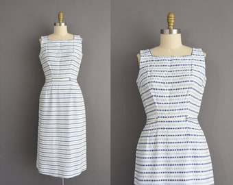 vintage 1950s cotton stripe dress | Small |