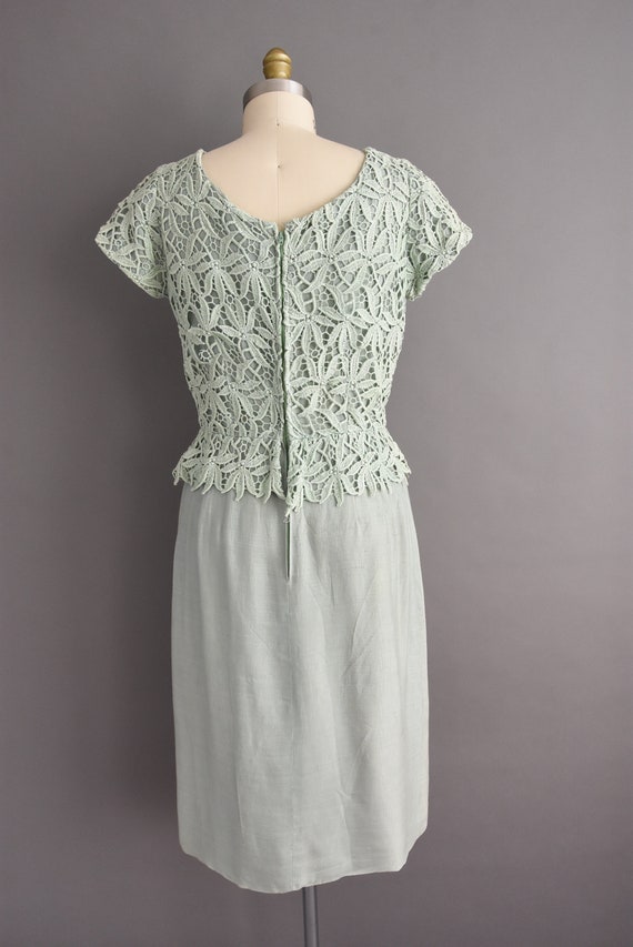 vintage 1950s | Mint Green Embroidered Floral Sho… - image 10