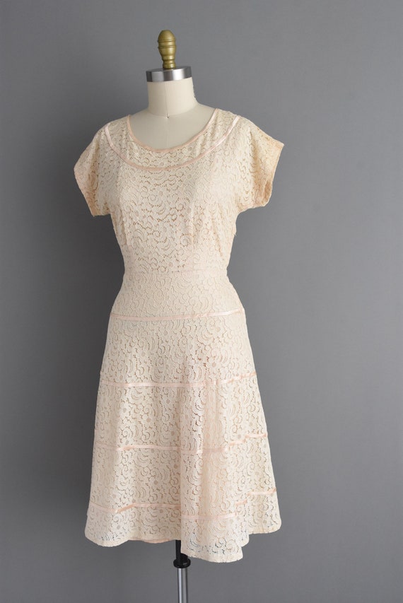 1950s vintage dress | Beautiful Ivory Cotton Lace… - image 7