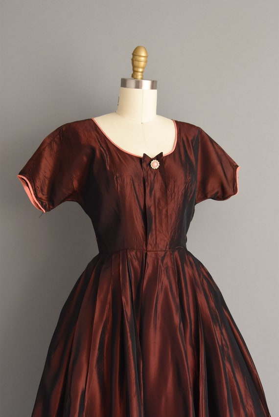 1950s vintage dress | Gorgeous Rusty Red Sweeping… - image 5