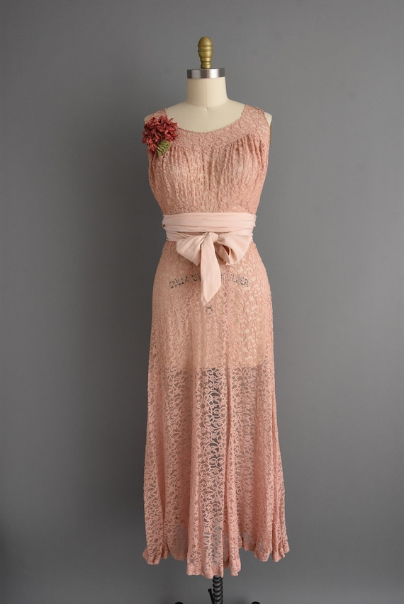 1930s vintage dress | Gorgeous Mauve French Lace … - image 2