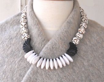 Black and White Necklace, Statement necklace on sale, Unique jewelry for her