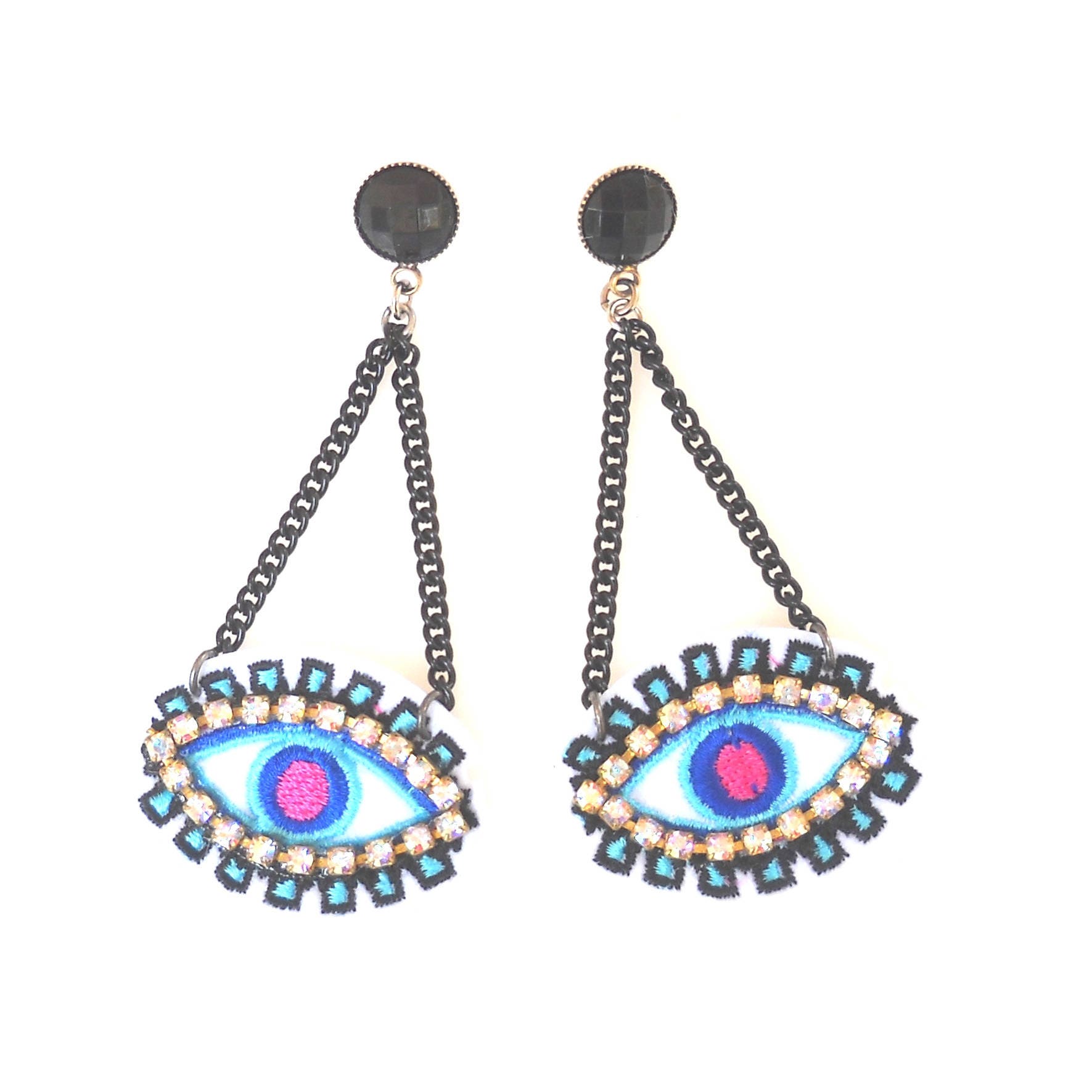 Eye Earrings Evil Eye Earrings Turkish Eye Earrings Etsy