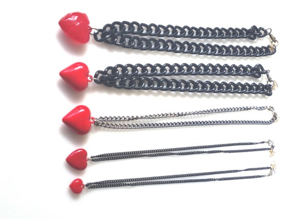 Collana A Cuore Rosso Grande: Il Gioiello Romantico E Gonfio Che Fa Tendenza! Leggera In Vetro, Regolabile, Perfetta Per Un Regalo Speciale