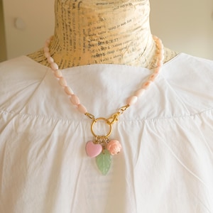 Pink Charm Necklace, Cute Charm Necklace, Shell Choker, Trendy Charm Necklace, Fruit Charm Necklace, Unique Charm Necklace, Charm Gift