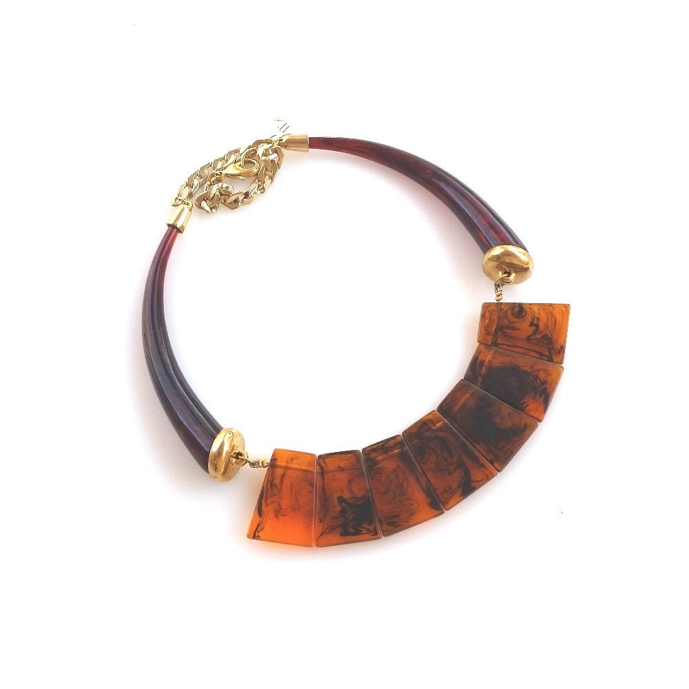 Statement Necklace Amber Faux Amber Necklace Amber Necklace - Etsy