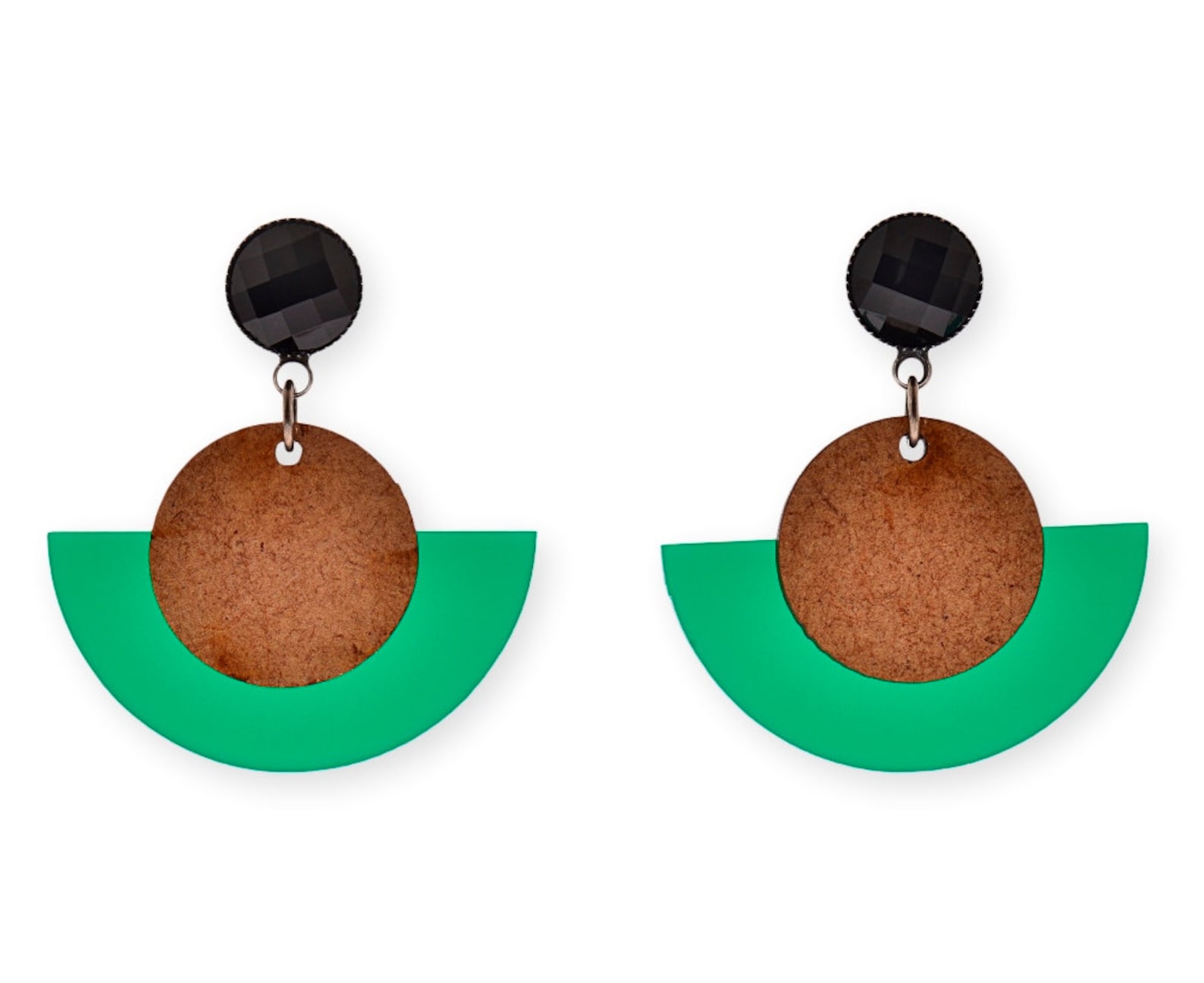 Geometric Earrings Green, Statement Earrings, Modern Earrings