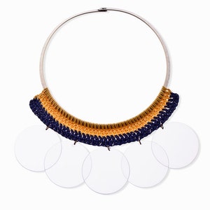 Statement Necklace, Tribal Necklace, African Necklace, Boho Necklace Hippie, Crochet Jewelry, Collar Necklace Art, Unique Necklace for Women