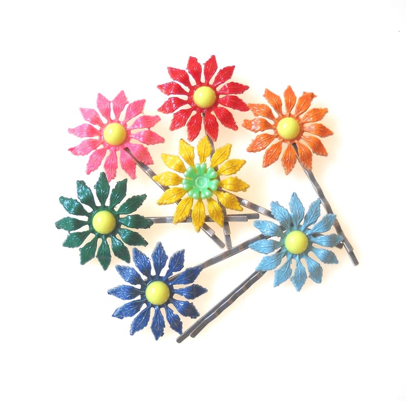 Vintae Flower Hair Pins Flower Hair Pins Hair Pins Flower Etsy