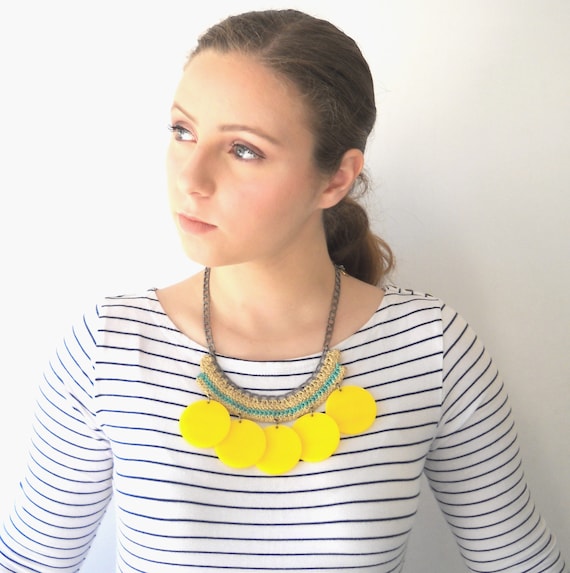 Yellow bib necklace sale