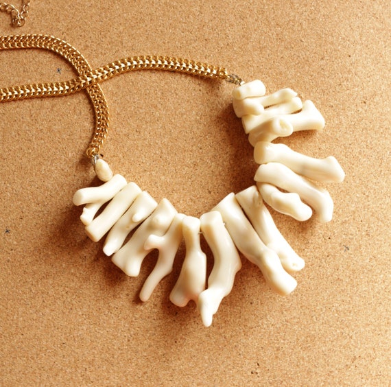White Coral Necklace, Branch Coral Necklace, Coral Necklace