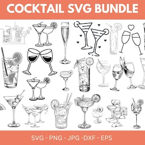 Cocktail Clipart, Cocktails PNG / SVG, Signature Drink Sign svg, Wedding Drink Images, Commercial License, SVG Cocktail, Wedding Clipart Png