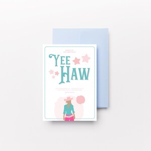 Cowgirl Theme Birthday Party Invitation – Editable Canva Template, Instant Digital Download