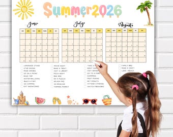 Summer 2026 Bucket List Printable, Kids Summer Activity Calendar, Family Summer Planner, Summer Countdown Poster Printable Summer Activities