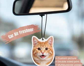 Custom Car Air Freshener Personalized | Photo Car Freshener Gift | Pet Photo Car Hanging | Family Friends Car Decor | 1pc 5pcs 10pcs