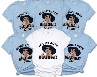 Custom Birthday Crew Shirt, Personalized Photo Birthday Tee, Matching Birthday Group Shirts, Custom Face Party T Shirt