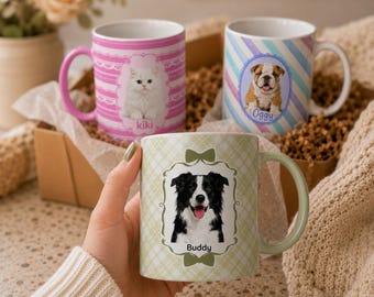 Custom Pet Mug, Personalized Pet Photo Mug, Dog Cat Coffee Mug, Custom Pet Portrait Mug, Pet Lover Gift
