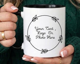 Custom Logo Mug, Personalized Coffee Mug with Logo, Corporate Gift Mug, Business Logo Cup, Custom Printed 11oz Mug, Office Gift