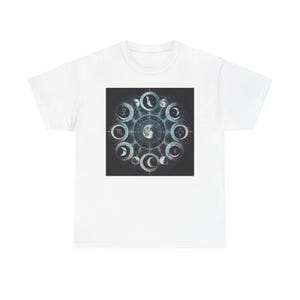 T-shirt unisexe astrologie phases de lune, chemise symbole céleste, haut d'astronomie cycle lunaire, t-shirt graphique espace mystique, cadeau signes du zodiaque, lunaire