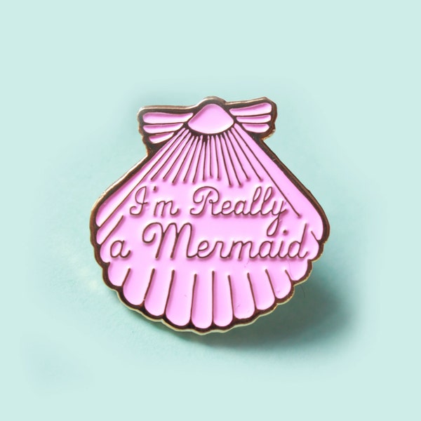 Enamel pin, Pink mermaid pin, Gifts for her, mermaid gift, teen girl gift, enamel pins, lapel pin, mermaid jewelry, statement jewelry
