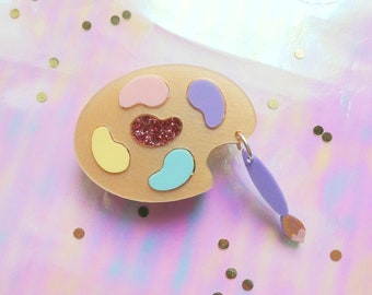 Paint Palette Brooch / Art Brooch / Paint Jewellery / FREE UK shipping