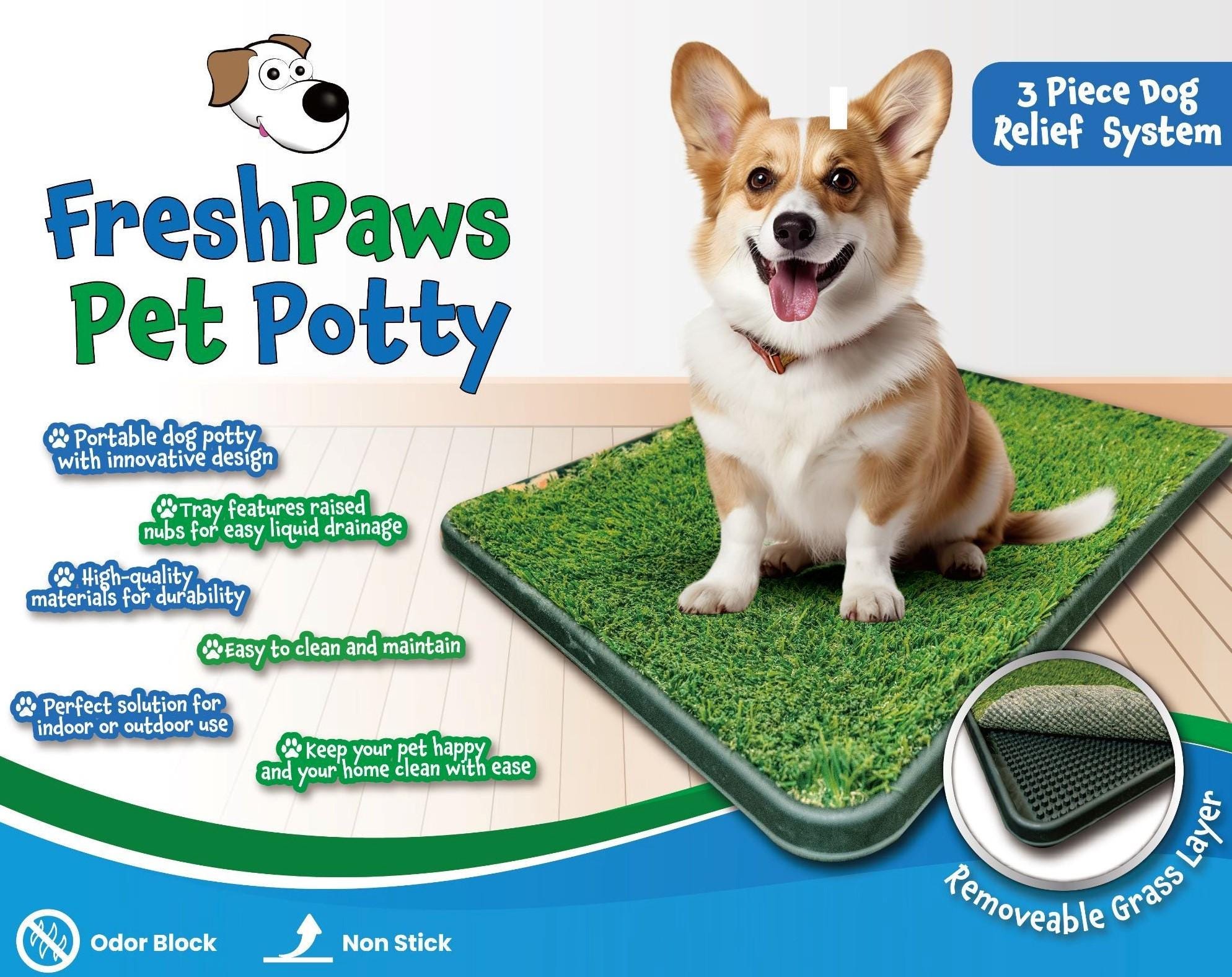FreshPaws Pet Potty - Indoor Dog Training Aid And Relief System. Great for pets in apartments or leaving dogs indoors.