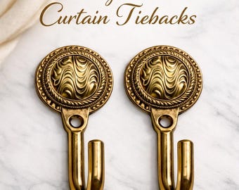 Elegantes alzapaños para cortinas (juego de 2) – Ganchos metálicos vintage para sujetar cortinas en plata y oro