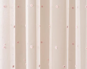 Panel de cortina transparente bordado con flores, para habitación infantil, tamaño personalizado, 4 colores florales