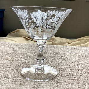 Cambridge Rose Point Champagne Sherbert goblet