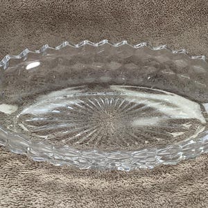 Fostoria American White Hall Cubist 12” Oval Dish with Handles