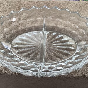 Fostoria American White Hall Cubist Oval Divided Dish