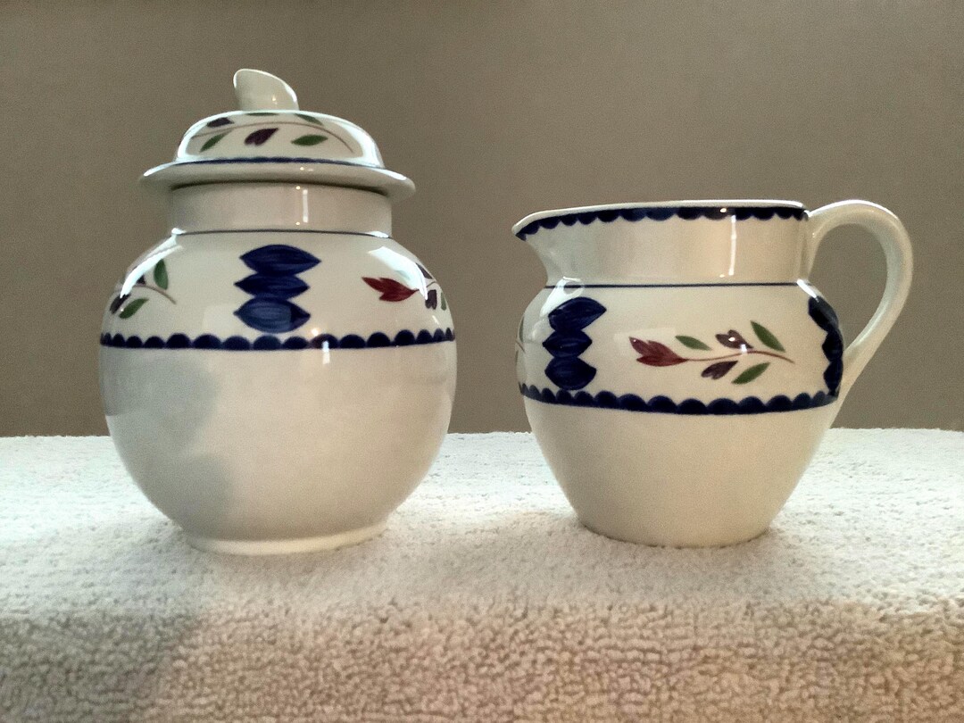 Adams Real English Ironstone Cream & Sugar Lancaster Pattern - Etsy