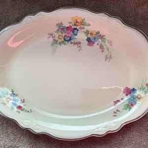 Homer Laughlin Virginia Rose Oval Platter Made in 1930s and 1940s.