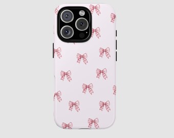 Bow iPhone case Coquette Aesthetic Phone Case Cute Pink Bow Cover Soft girl Cottagecore Case Girly iPhone 15 14 13