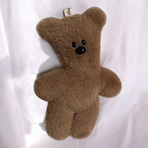 Lindo llavero de peluche de oso de peluche - Colgante de oso de peluche de dibujos animados suave - Regalo de abalorio de bolso kawaii