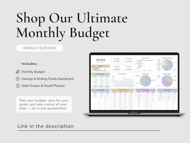 Ultimate Monthly Budget Spreadsheet for Google Sheets
