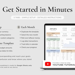 Main features of the Monthly Budget Spreadsheet for Google Sheets