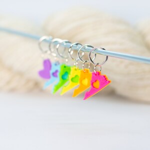 set of six handmade stitch markers : old dominion love