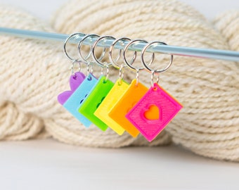 set of six handmade stitch markers : equality state love