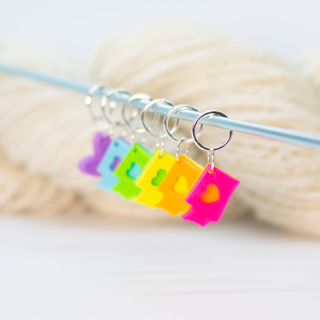 Set of Six Handmade Stitch Markers Evergreen Love Etsy