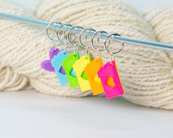 set of six handmade stitch markers : big sky love