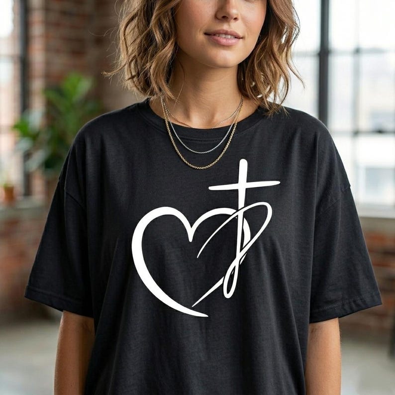 Heart With a Cross SVG PNG, Christian Cut File, Faith Png, DIY ...
