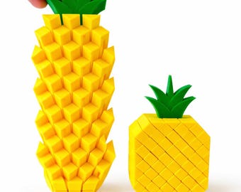 Pixel Pineapple Fidget Toy, 3D Printed Sensory Toy, Clicky Desk Fidget, Classroom Reward, Party Favor, Stress Relief Toy, Kids Gift