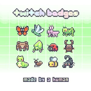twitch badges -- pixel art -- critter