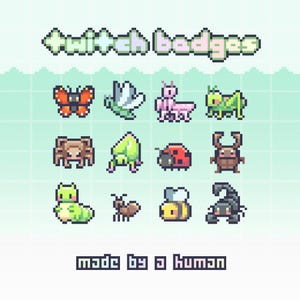 badge di Twitch - pixel art - creatura
