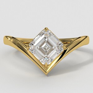 3 CT Lab Grown Diamond Asscher Cut Solitaire Ring: Elegant Engagement