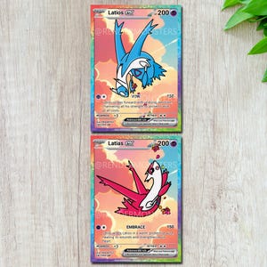 Cartão de casal de criaturas voadoras fofas! - Cartões personalizados desenhados à mão! Ótimo para presentear e colecionar!